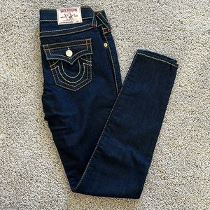 True religion mid rise super skinny jeans